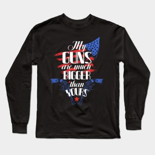 Gun Owner Gun Lover Pistols USA Flag Guns Long Sleeve T-Shirt